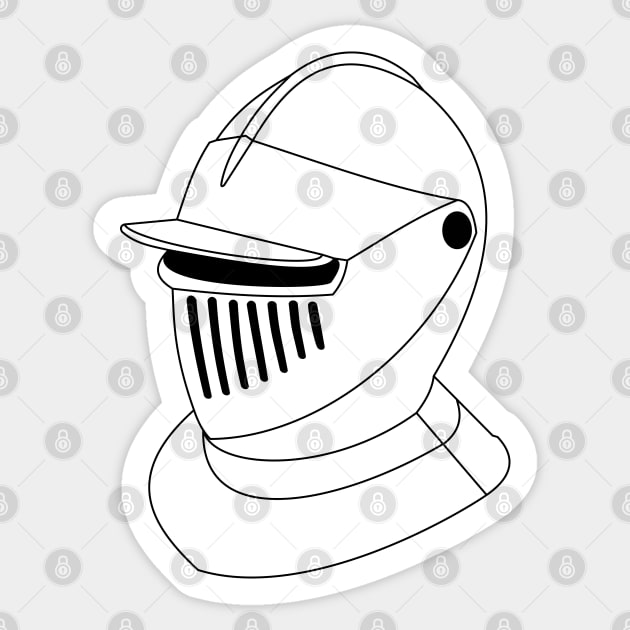 16th century helmet (white) Sticker by PabloDeChenez